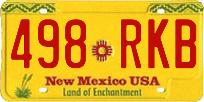 NM license plate 498RKB