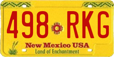 NM license plate 498RKG