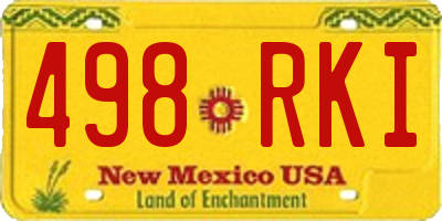 NM license plate 498RKI