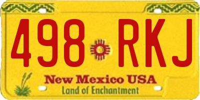 NM license plate 498RKJ