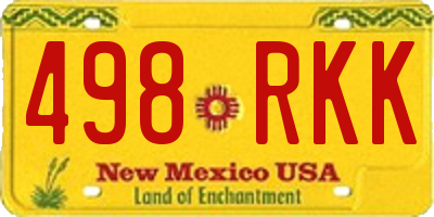 NM license plate 498RKK