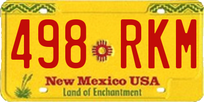 NM license plate 498RKM