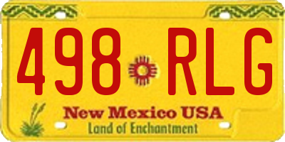 NM license plate 498RLG