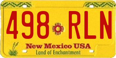 NM license plate 498RLN
