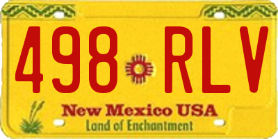 NM license plate 498RLV