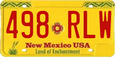 NM license plate 498RLW
