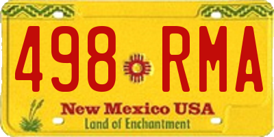 NM license plate 498RMA