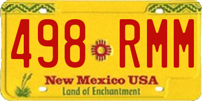 NM license plate 498RMM