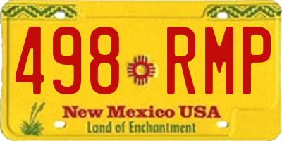 NM license plate 498RMP