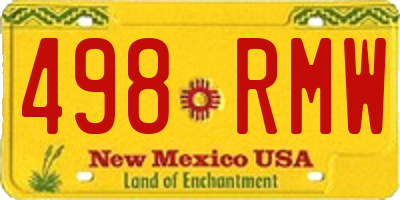 NM license plate 498RMW