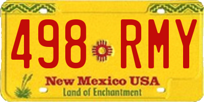 NM license plate 498RMY