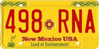 NM license plate 498RNA