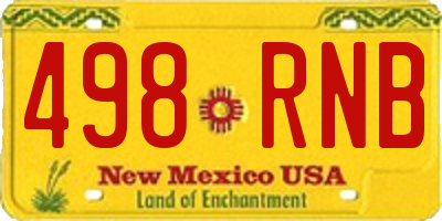 NM license plate 498RNB