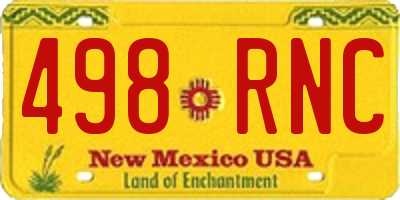 NM license plate 498RNC