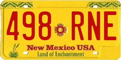 NM license plate 498RNE