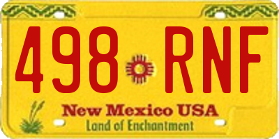 NM license plate 498RNF