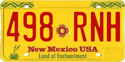 NM license plate 498RNH
