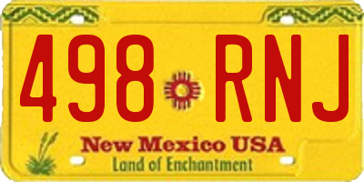 NM license plate 498RNJ
