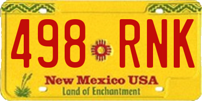 NM license plate 498RNK