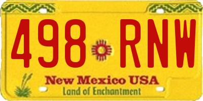 NM license plate 498RNW
