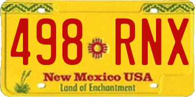 NM license plate 498RNX