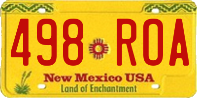 NM license plate 498ROA
