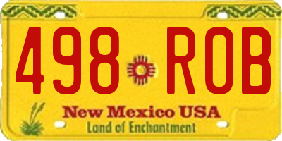 NM license plate 498ROB