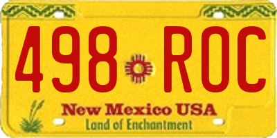 NM license plate 498ROC