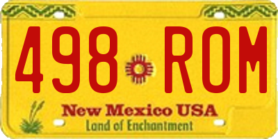 NM license plate 498ROM