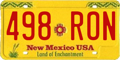 NM license plate 498RON