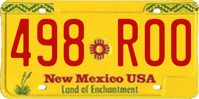 NM license plate 498ROO