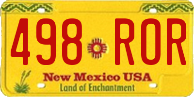 NM license plate 498ROR