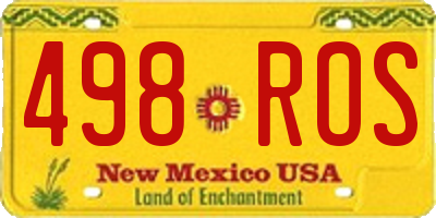 NM license plate 498ROS