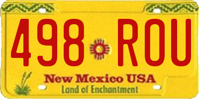 NM license plate 498ROU