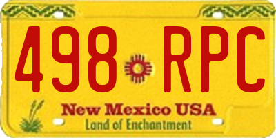 NM license plate 498RPC
