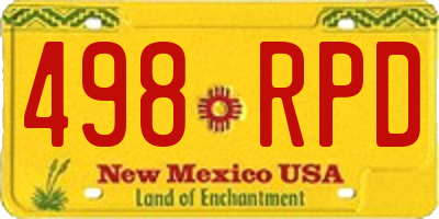 NM license plate 498RPD