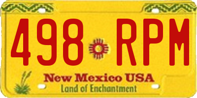 NM license plate 498RPM