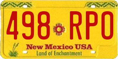 NM license plate 498RPO