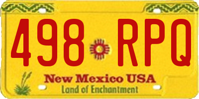NM license plate 498RPQ