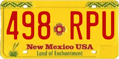 NM license plate 498RPU
