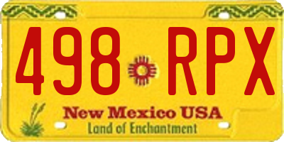 NM license plate 498RPX