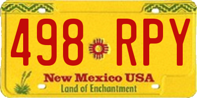 NM license plate 498RPY