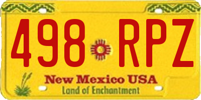 NM license plate 498RPZ