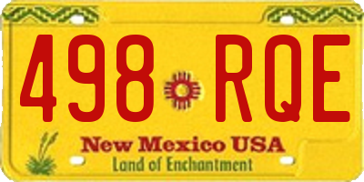NM license plate 498RQE