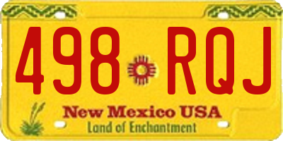 NM license plate 498RQJ