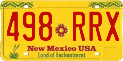 NM license plate 498RRX