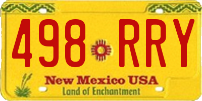 NM license plate 498RRY