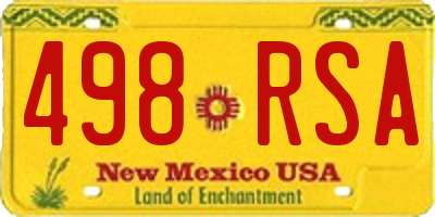 NM license plate 498RSA