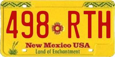 NM license plate 498RTH
