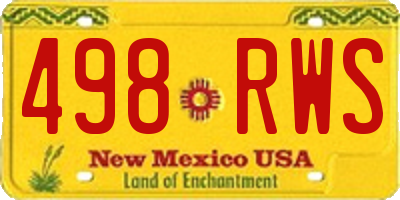 NM license plate 498RWS